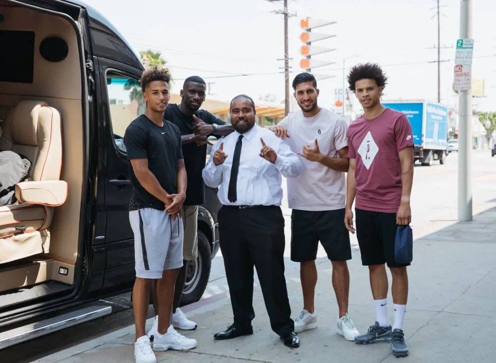 Group of soccer players with Swoop driver