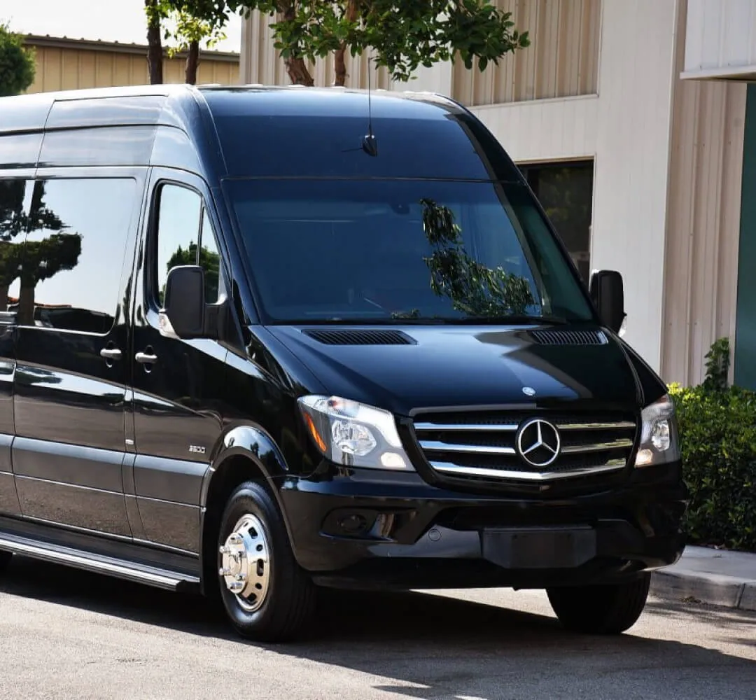 Black Mercedes Sprinter van
