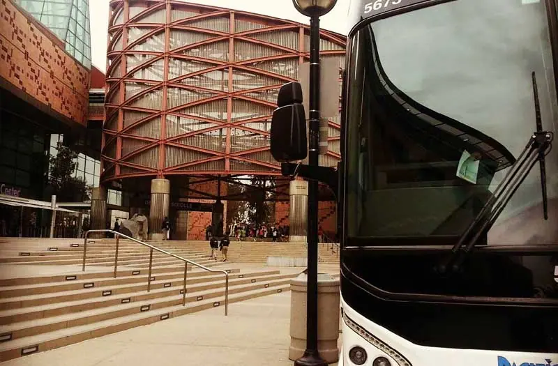 Field trip at museum using a charter bus