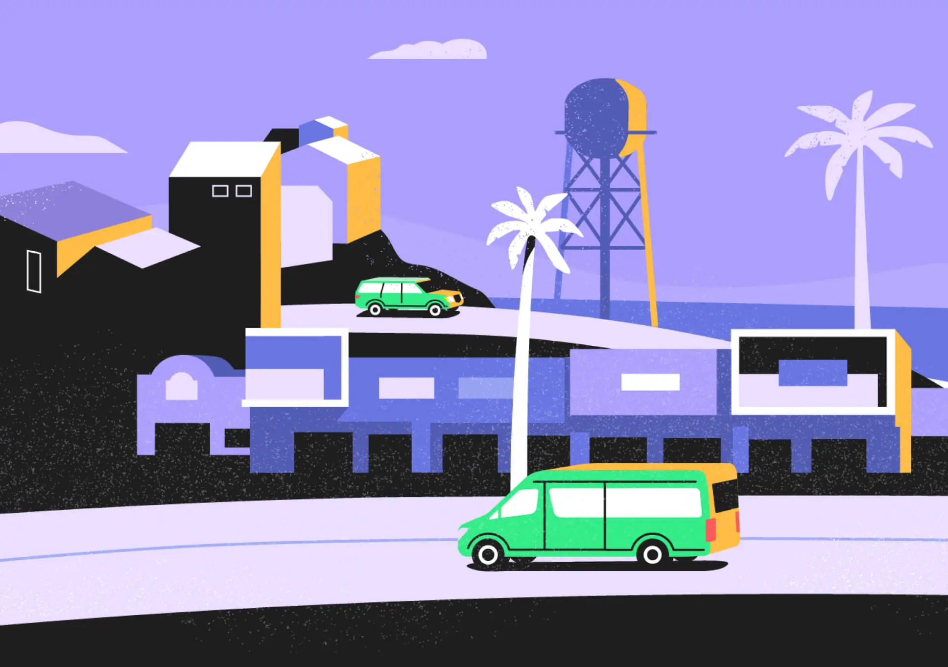 Employees going to work in corporate shuttle