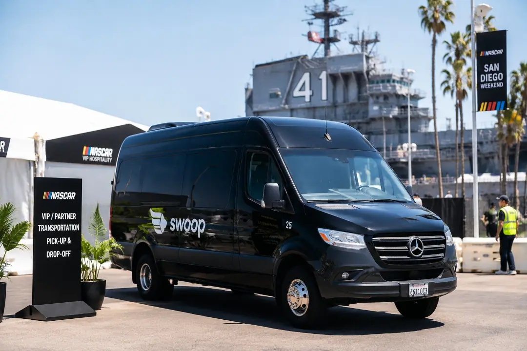 Six executive Sprinters provided on-demand transportation for NASCAR VIPs and corporate partners across the venue.
